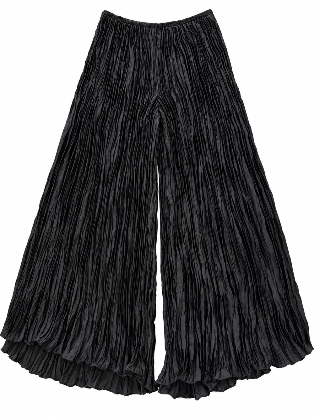 Elizabeth and James Black Crinkle Wide-Leg Palazzo Pants size 2